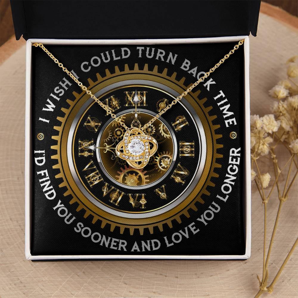 Wife Wedding Day. Anniversary, Birthday Gift - Turn Back Time - Love Knot Pendant Necklace - Mallard Moon Gift Shop
