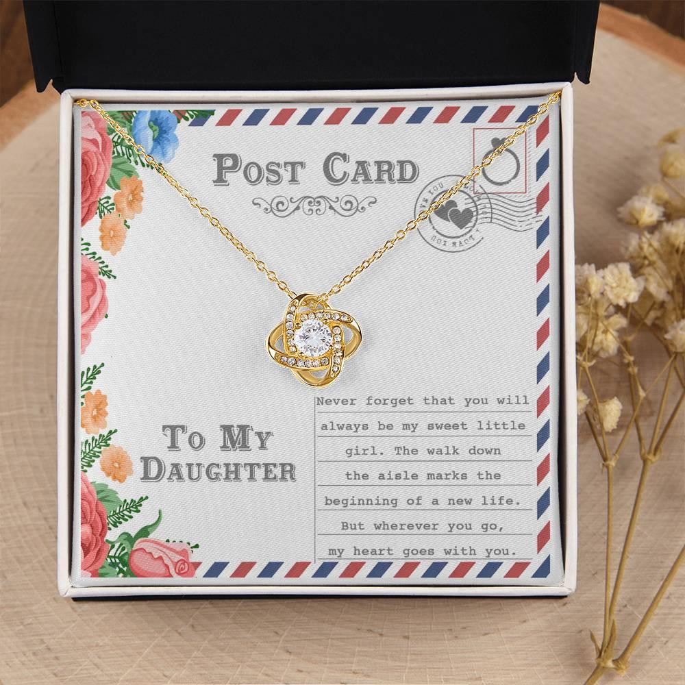Daughter Wedding Day Gift - My Heart Goes With You - Love Knot Pendant Necklace - Mallard Moon Gift Shop