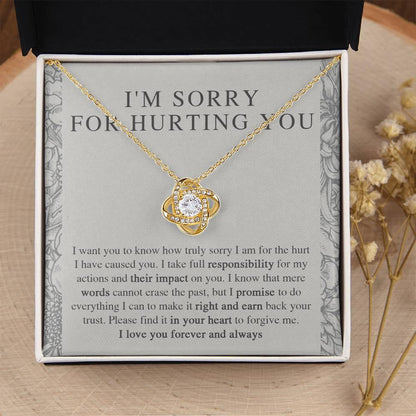 Apology Gift - I'm Sorry, I Promise to Do Everything - Love Knot Pendant Necklace - Mallard Moon Gift Shop