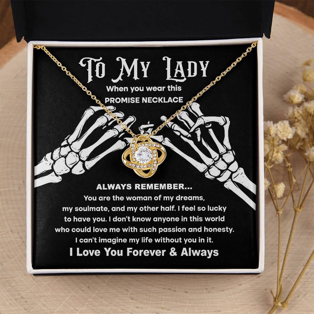 Soulmate Woman of My Dreams Halloween Inspired Love Knot Necklace - Mallard Moon Gift Shop