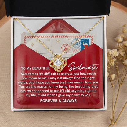 Gift for Soulmate - Right Words - Love Knot Pendant Necklace - Mallard Moon Gift Shop