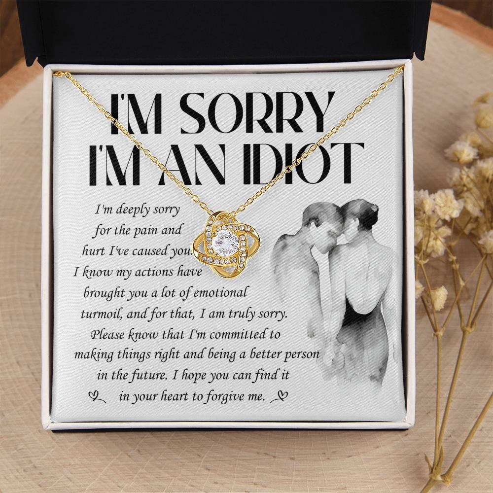 Apology Gift for Girlfriend, Wife, Soulmate - Sorry, Emotional Turmoil - Love Knot Pendant Necklace - Mallard Moon Gift Shop