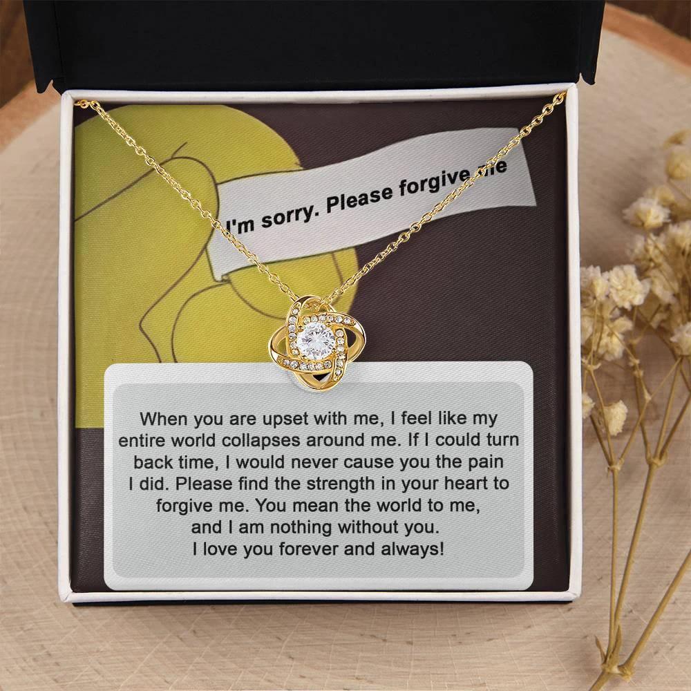 Gift for Girlfriend, Wife - Sorry, Nothing Without You - Love Knot Pendant Necklace