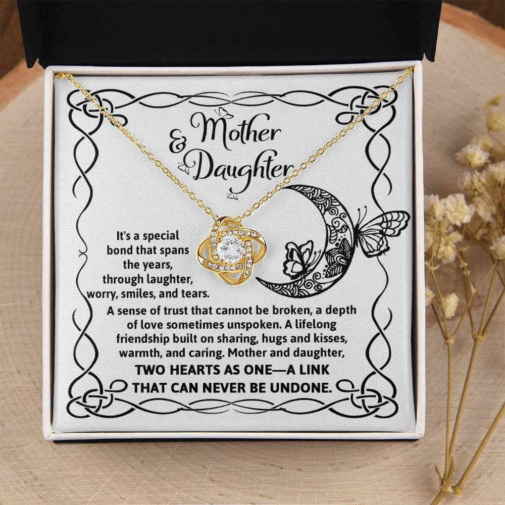 Mother and Daughter - A Special Bond Love Knot Pendant Necklace - Mallard Moon Gift Shop