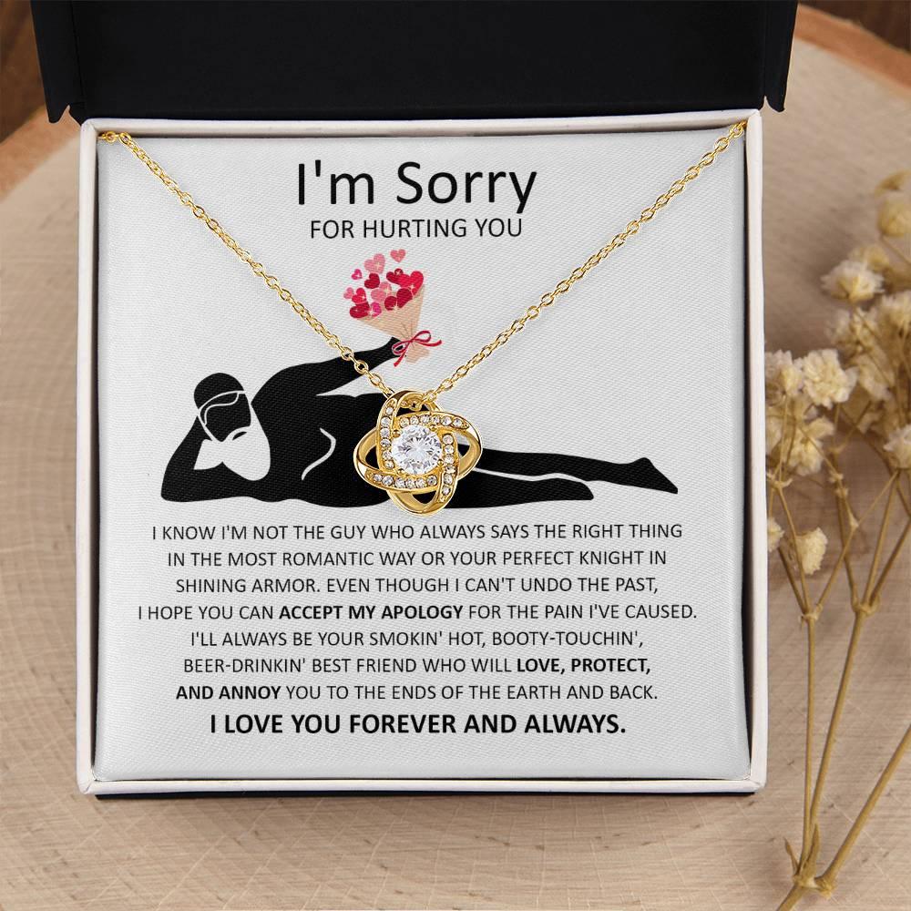 Apology Gift for Girlfriend, Wife, Soulmate - Sorry, The Most Romantic - Love Knot Pendant Necklace - Mallard Moon Gift Shop