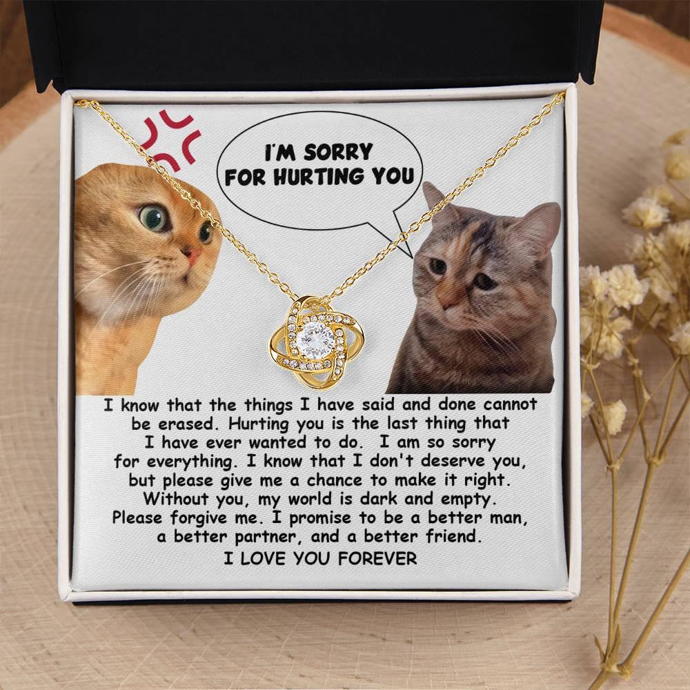 Apology Gift for Girlfriend, Wife, Soulmate - Sorry, Make It Right - Love Knot Pendant Necklace - Mallard Moon Gift Shop