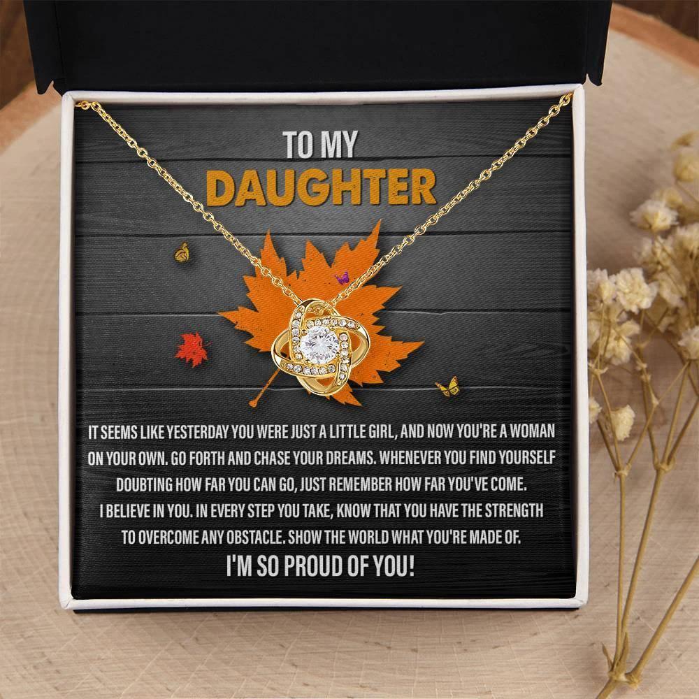 Gift for Daughter -As Far As You Can Go - Love Knot Pendant Necklace