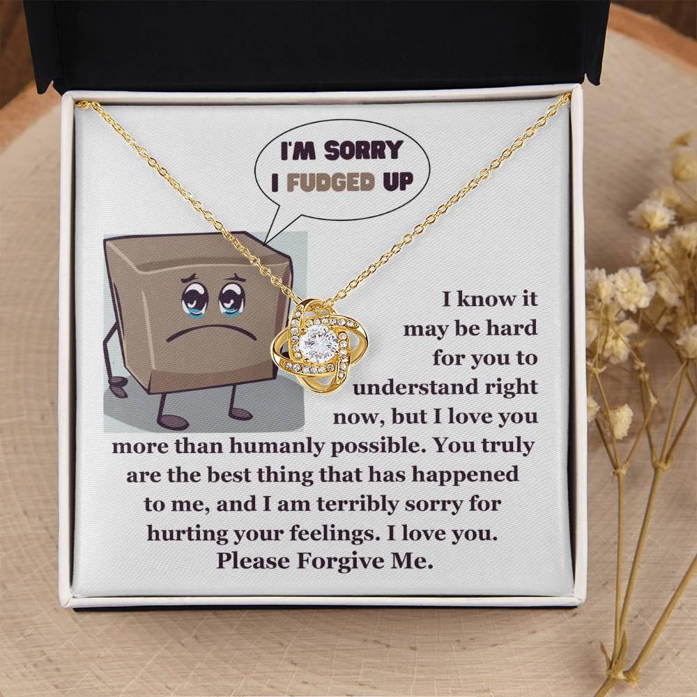 Apology Gift for Girlfriend, Wife, Soulmate - Sorry, The Best Thing - Love Knot Pendant Necklace - Mallard Moon Gift Shop