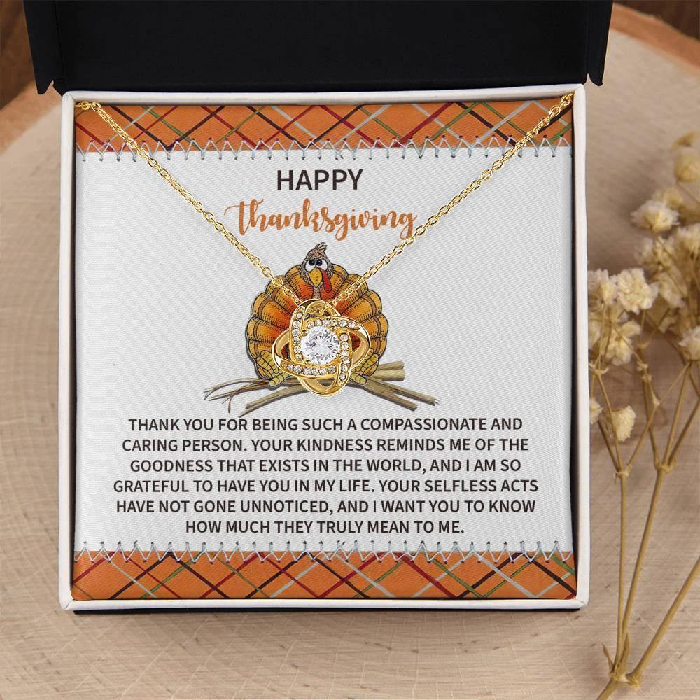 Thanksgiving Gift for Her – “In My Life” Love Knot Necklace with Message Card | Heartfelt Gratitude Gift for Mom, Friend, or Mentor