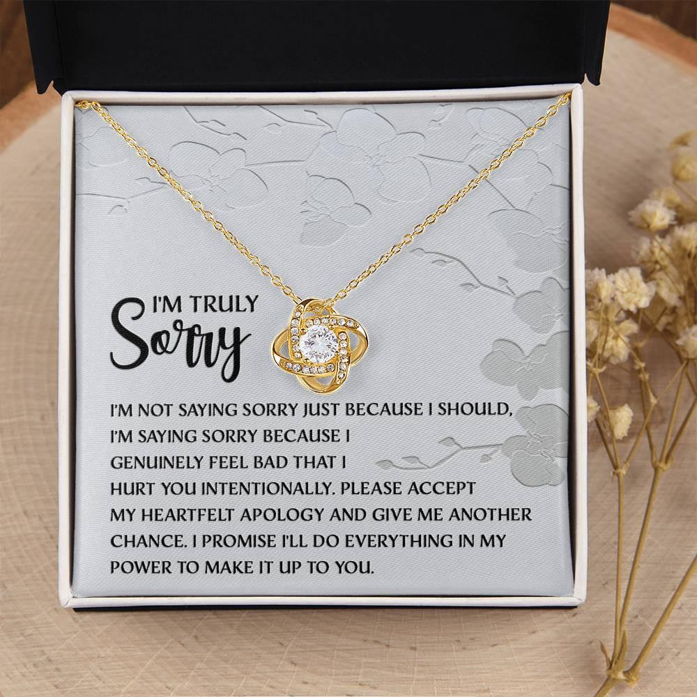 Apology Gift for Girlfriend, Wife, Soulmate - Sorry, Feel Bad - Love Knot Pendant Necklace - Mallard Moon Gift Shop