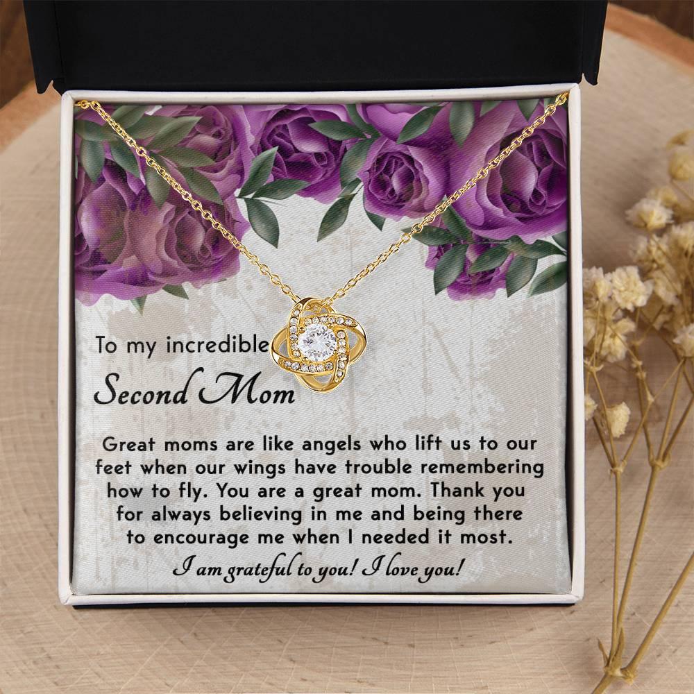 Bonus Mom Gift I am Grateful For You Love Knot Necklace - Mallard Moon Gift Shop