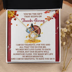 Thanksgiving Gift for Her – Always Be Close Message Card Necklace, Heartfelt Expression of Gratitude for Mom, Sister, or Best Friend