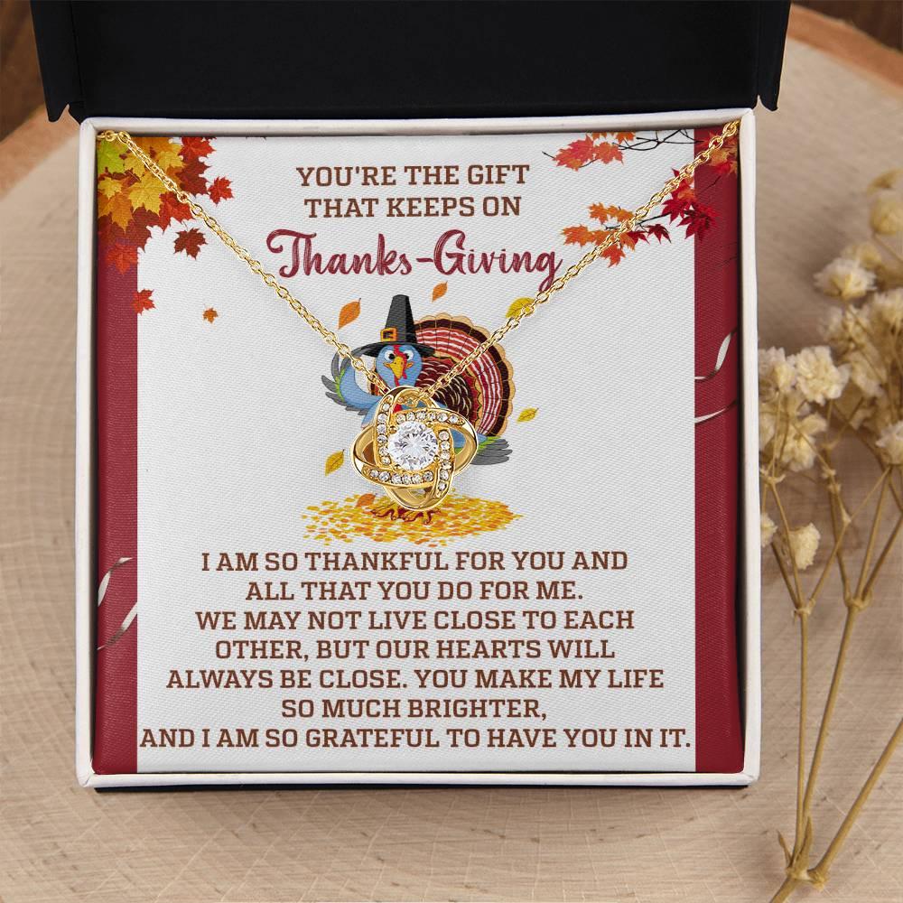 Gift for Thanksgiving - Always Be Close - Love Knot Pendant Necklace - Mallard Moon Gift Shop