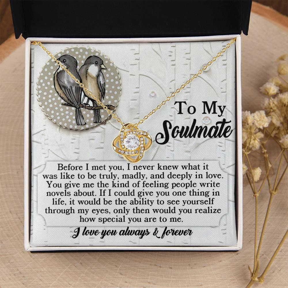 Gift for Soulmate - Write Novels - Love Knot Pendant Necklace - Mallard Moon Gift Shop