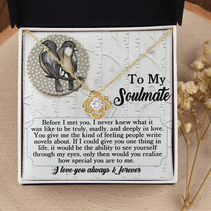 Gift for Soulmate - Write Novels - Love Knot Pendant Necklace - Mallard Moon Gift Shop