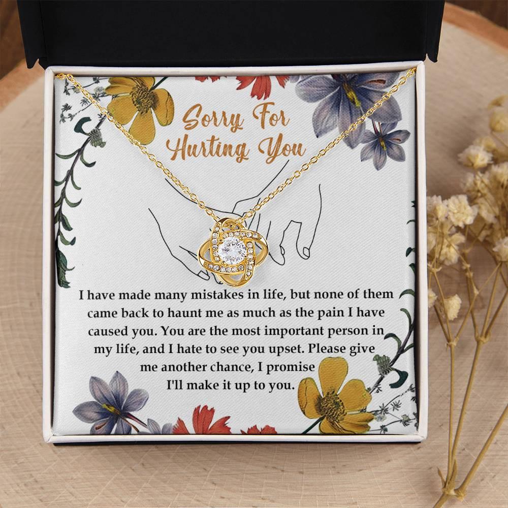 Apology Gift for Girlfriend, Wife, Soulmate- Sorry, Haunt Me - Love Knot Pendant Necklace - Mallard Moon Gift Shop