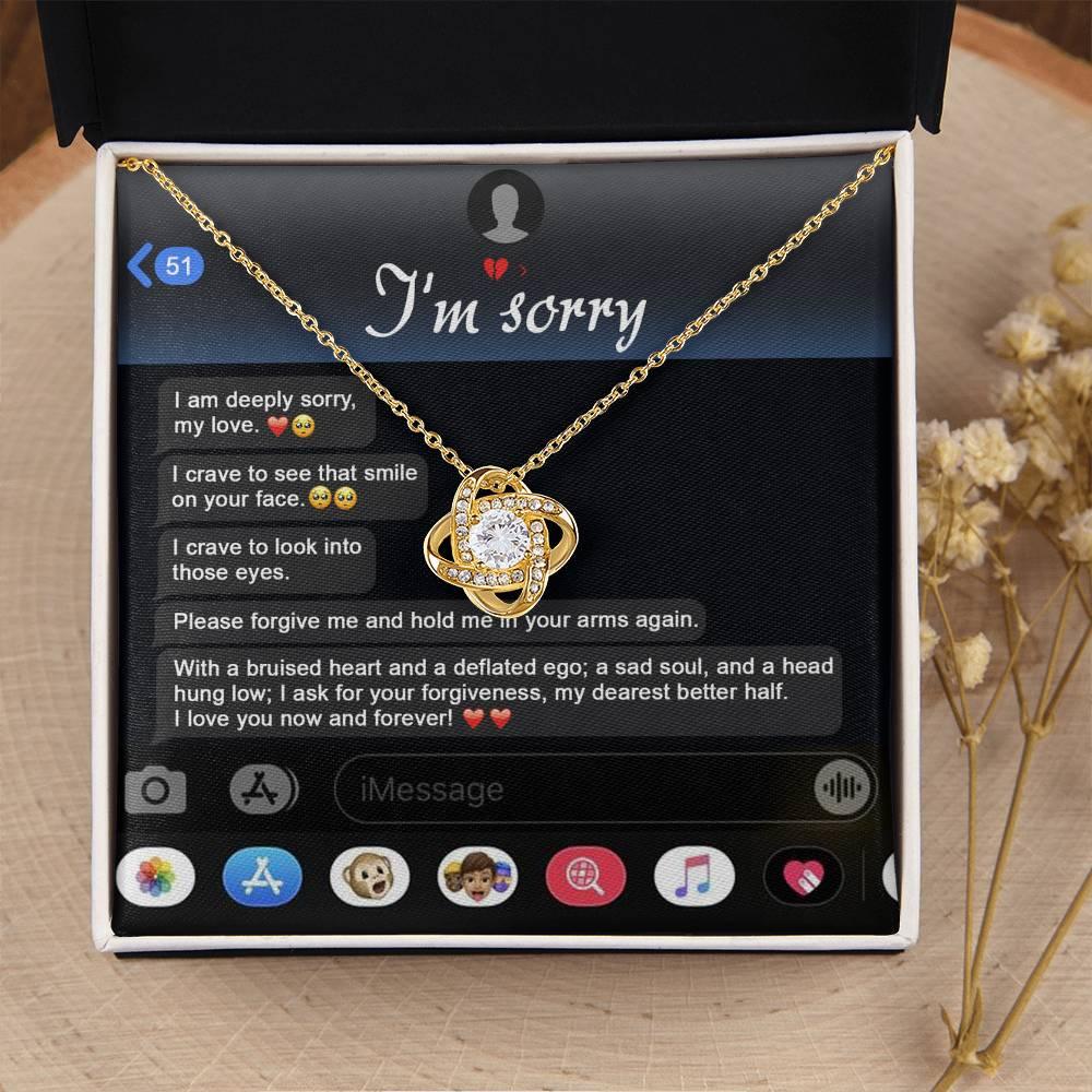 Gift for Girlfriend, Wife - Sorry, Rebuild Our Connection - Love Knot Pendant Necklace - Mallard Moon Gift Shop