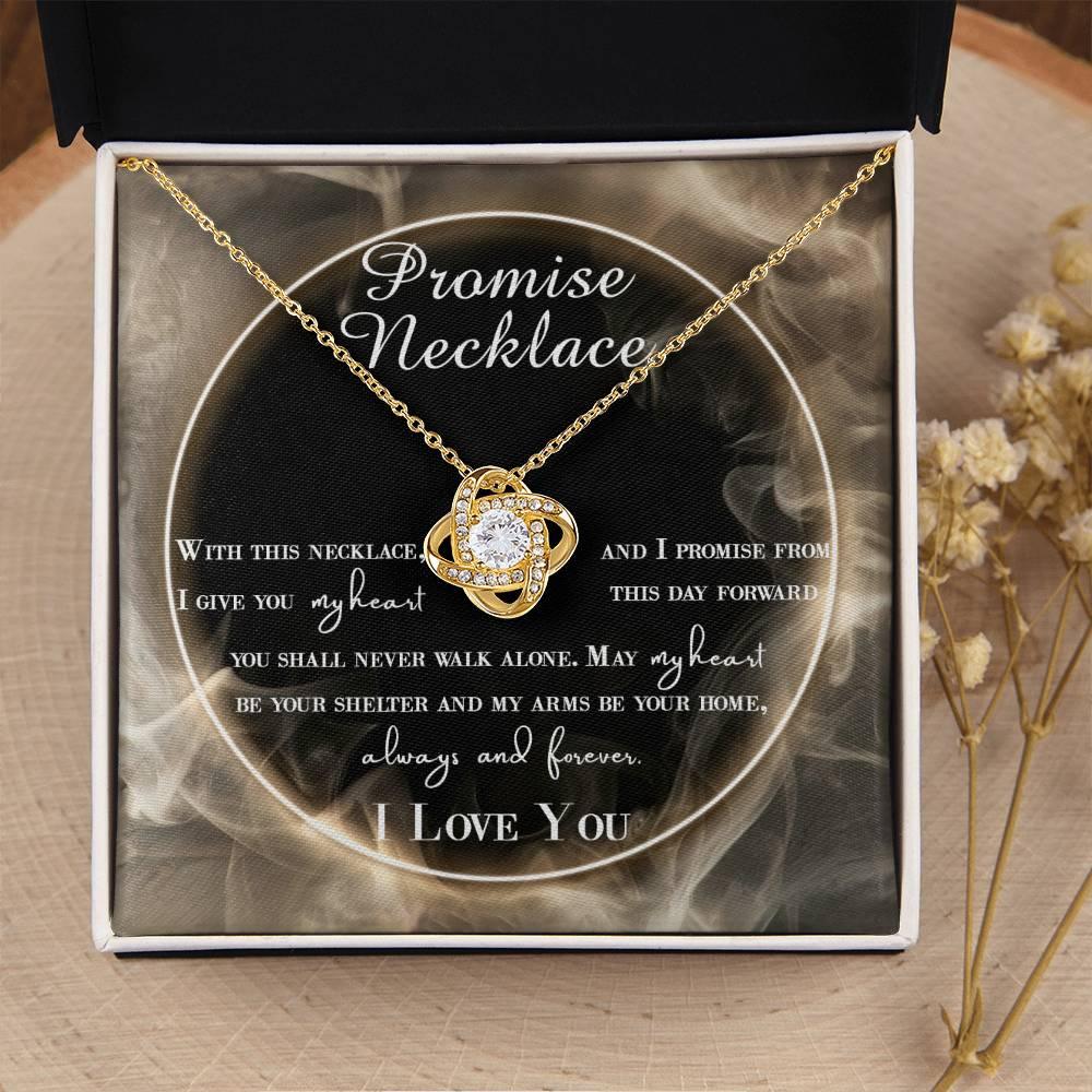 Wife Gift - I Promise My Heart Love Knot Pendant Necklace - Mallard Moon Gift Shop