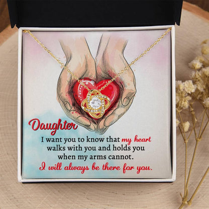 Gift for Daughter- I Will Always Be There Love Knot Pendant Necklace - Mallard Moon Gift Shop