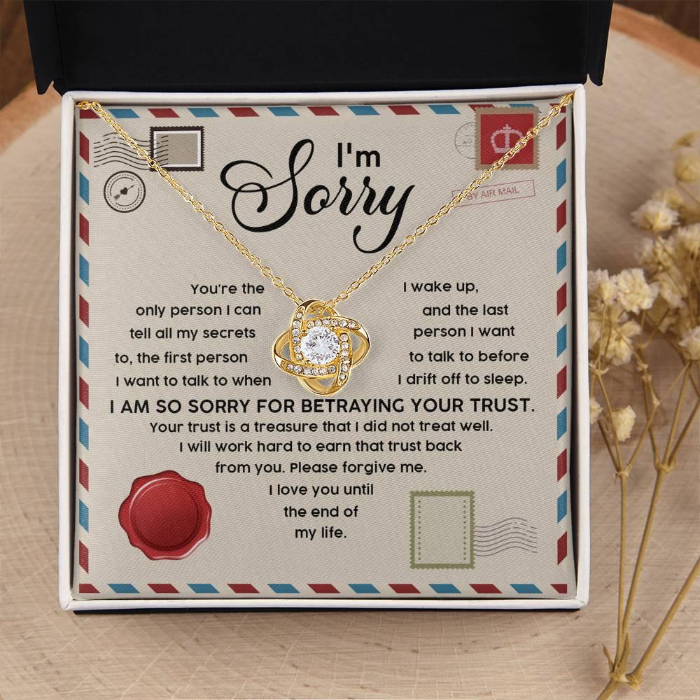 Apology Gift for Girlfriend, Wife, Soulmate - Sorry, The Only Person - Love Knot Pendant Necklace - Mallard Moon Gift Shop