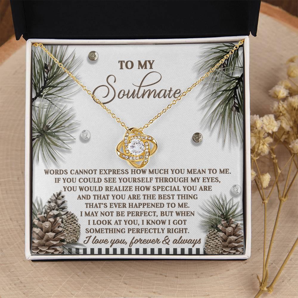 Gift for Soulmate - Perfectly Right - Love Knot Pendant Necklace - Mallard Moon Gift Shop