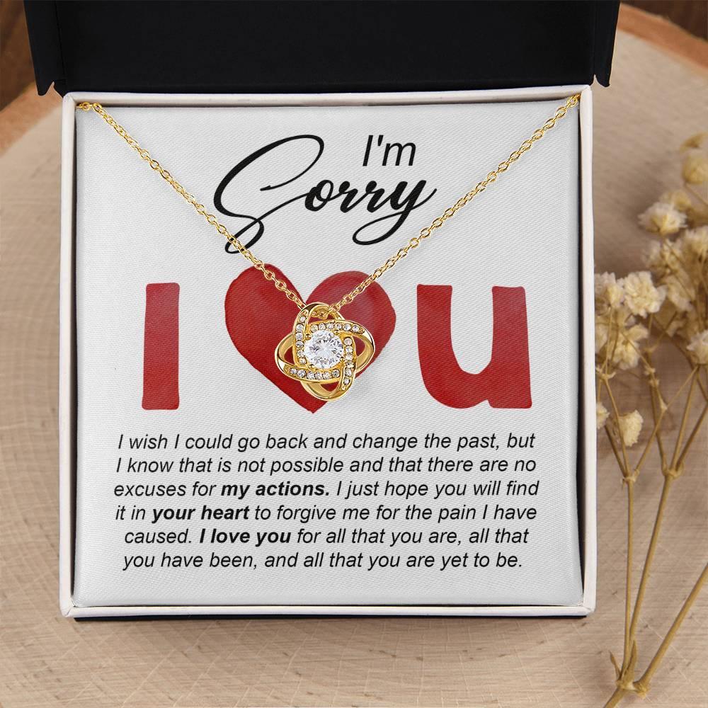 Gift for Girlfriend, Wife - Sorry, Change The Past - Love Knot Pendant Necklace - Mallard Moon Gift Shop