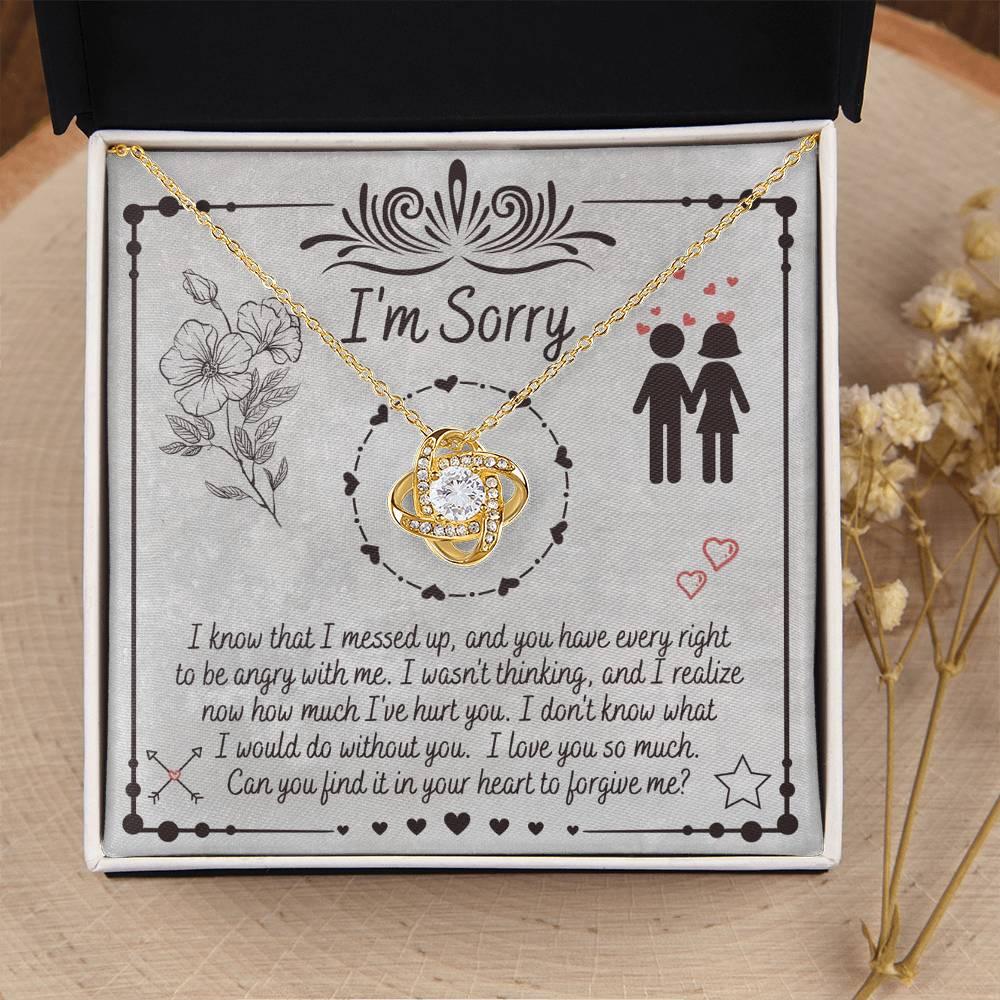 Apology Gift for Girlfriend, Wife, Soulmate - Sorry, I Would Do - Love Knot Pendant Necklace - Mallard Moon Gift Shop