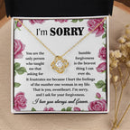 Apology Gift for Girlfriend, Wife, Soulmate-Sorry, Your Forgiveness-Love Knot Pendant Necklace