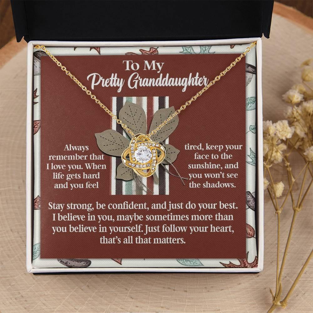 Gift for Granddaughter - See The Shadows - Love Knot Pendant Necklace - Mallard Moon Gift Shop