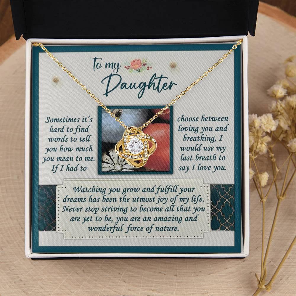 Gift for Daughter - Force Of Nature - Love Knot Pendant Necklace