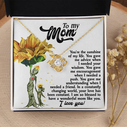 Mom you are The Sunshine in my Life - Love Knot Necklace - Mallard Moon Gift Shop