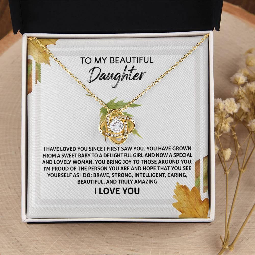 Gift for Daughter - See Yourself - Love Knot Pendant Necklace