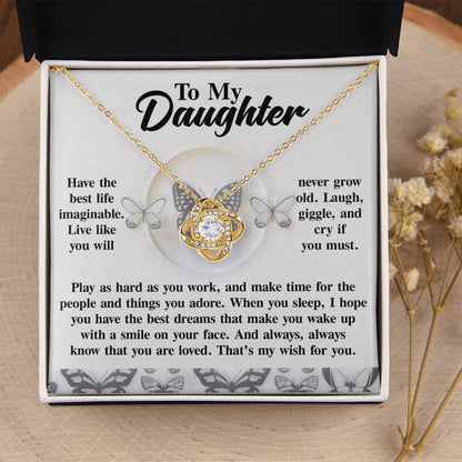 Gift for Daughter - My Wish - Love Knot Pendant Necklace - Mallard Moon Gift Shop