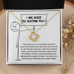 Apology Gift for Girlfriend, Wife, Soulmate - Sorry, Missing Piece - Love Knot Pendant Necklace