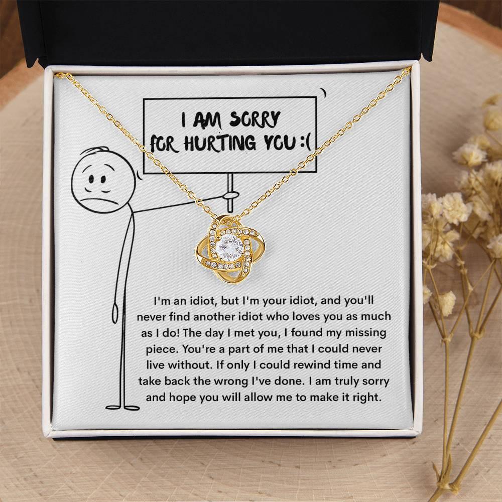 Apology Gift for Girlfriend, Wife, Soulmate - Sorry, Missing Piece - Love Knot Pendant Necklace - Mallard Moon Gift Shop