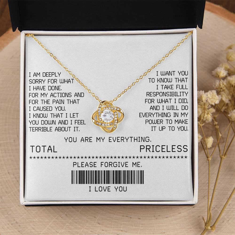 Gift for Girlfriend, Wife - Sorry, Make It Up - Love Knot Pendant Necklace - Mallard Moon Gift Shop