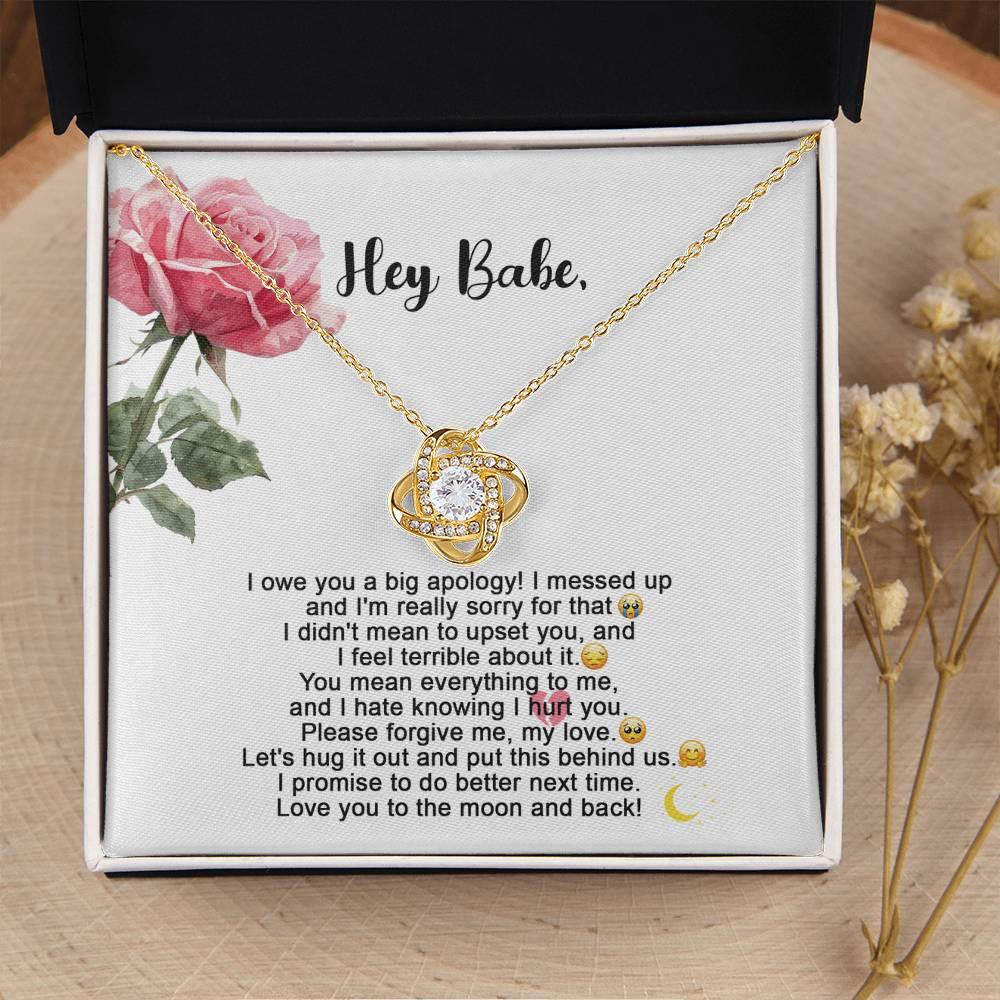 Apology Gift - I'm Sorry, Please Forgive Me, Let's Hug It Out - Love Knot Pendant Necklace - Mallard Moon Gift Shop
