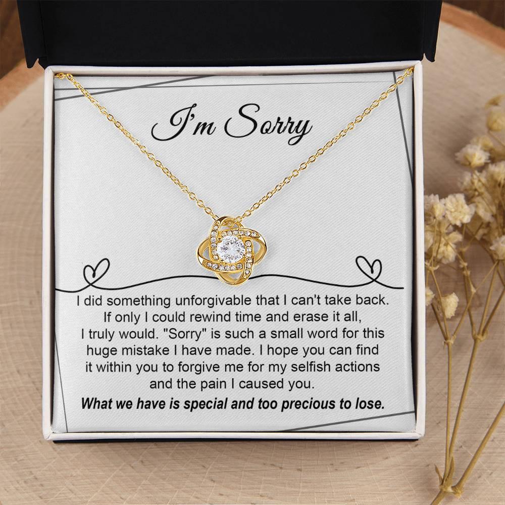 Gift for Girlfriend, Wife - Sorry, Breaking My Heart - Love Knot Pendant Necklace - Mallard Moon Gift Shop