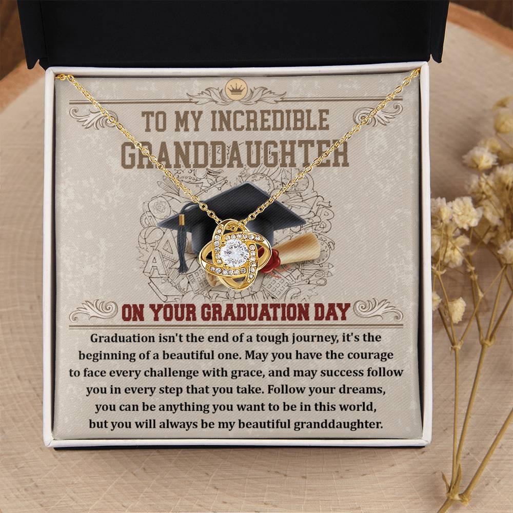Granddaughter Your Graduation Day Love Knot Pendant Necklace - Mallard Moon Gift Shop