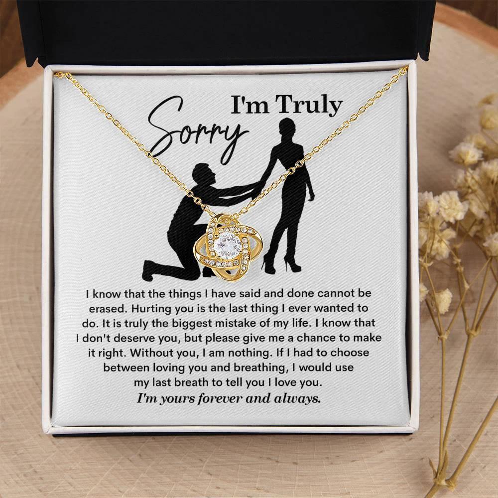 Gift for Girlfriend, Wife - Sorry, My Last Breath - Love Knot Pendant Necklace