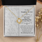 Daughter-In-Law Wedding Day Gift My Son Chose You Love Knot Pendant Necklace