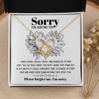 Apology Gift for Girlfriend, Wife, Soulmate-Sorry, Turn Back Time - Love Knot Pendant Necklace