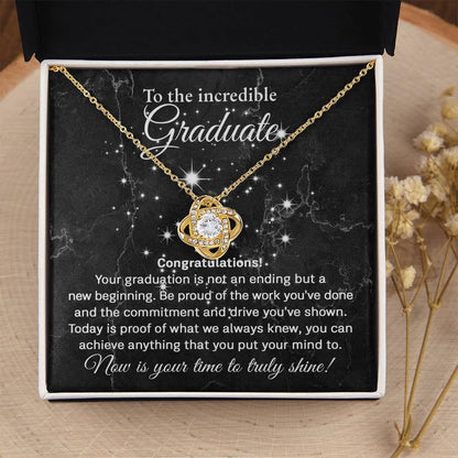 Daughter Graduation Milestone Gift You Can Achieve Anything Love Knot Pendant Necklace - Mallard Moon Gift Shop