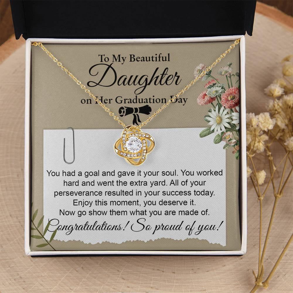 Daughter Graduation Necklace - Congratulations I am Proud of You Class of 2024 - Mallard Moon Gift Shop