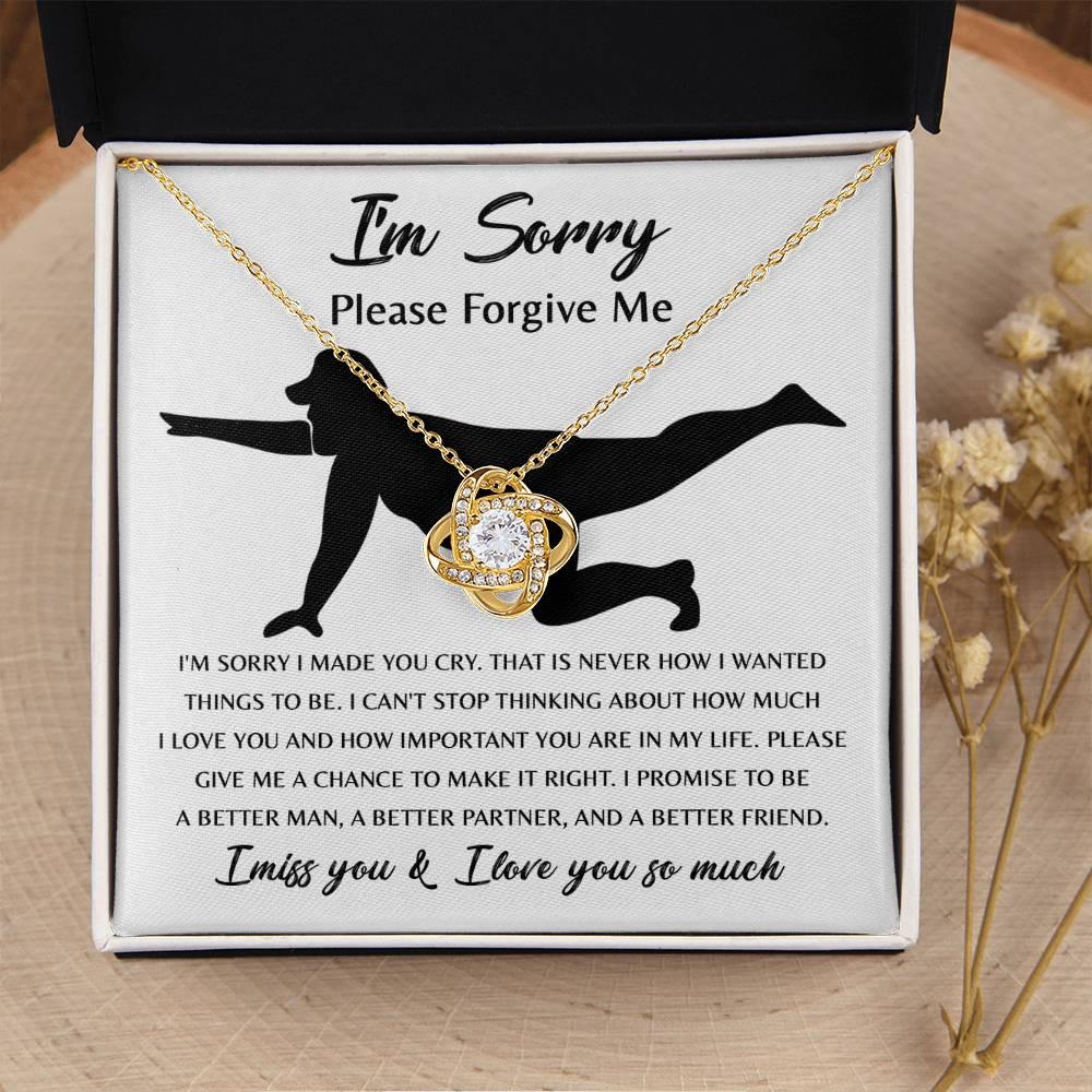 Apology Gift for Girlfriend, Wife, Soulmate - Sorry, Things To Be - Love Knot Pendant Necklace - Mallard Moon Gift Shop