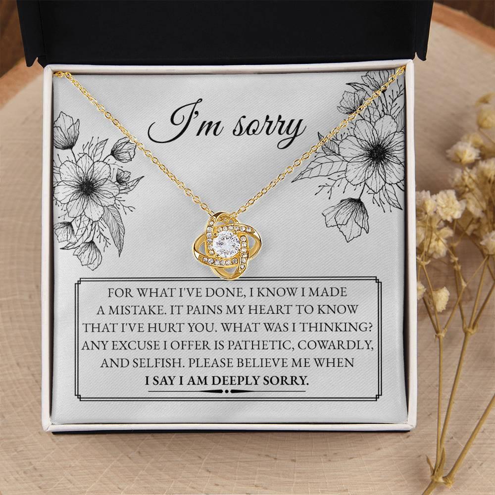 Apology Gift for Girlfriend, Wife, Soulmate - Sorry, Made A Mistake - Love Knot Pendant Necklace - Mallard Moon Gift Shop