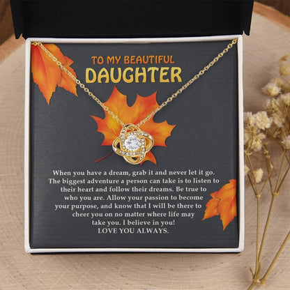 Daughter - To Their Heart - Love Knot Pendant Necklace - Mallard Moon Gift Shop