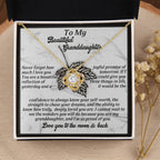 To My Beautiful Granddaughter – Love Knot Necklace Gift | “Love You to the Moon & Back” Message Card | Grandparent Gift for Birthday, Graduation, or Christmas
