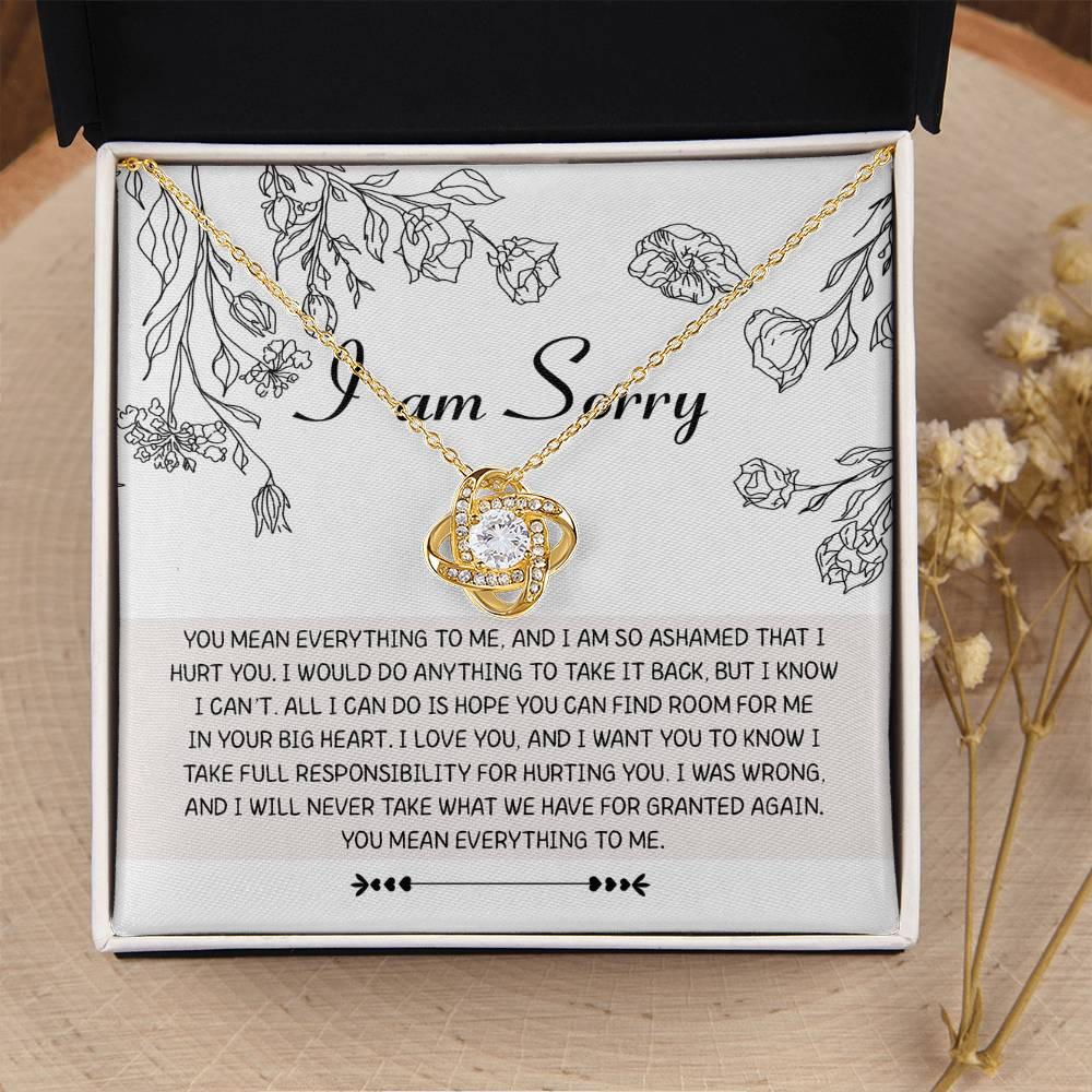 Apology Gift for Girlfriend, Wife, Soulmate - Sorry, Your Big Heart - Love Knot Pendant Necklace - Mallard Moon Gift Shop