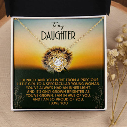 Daughter - Grown Brighter - Love Knot Pendant Necklace - Mallard Moon Gift Shop